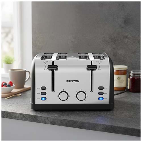 Toster Prixton Nera na 4 kromki Srebrny 1PA22581 (3)