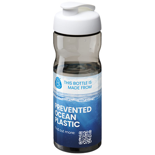 Bidon H2O Eco o pojemności 650 ml z wieczkiem zaciskowym Węgiel drzewny-Biały 21009701 (1)
