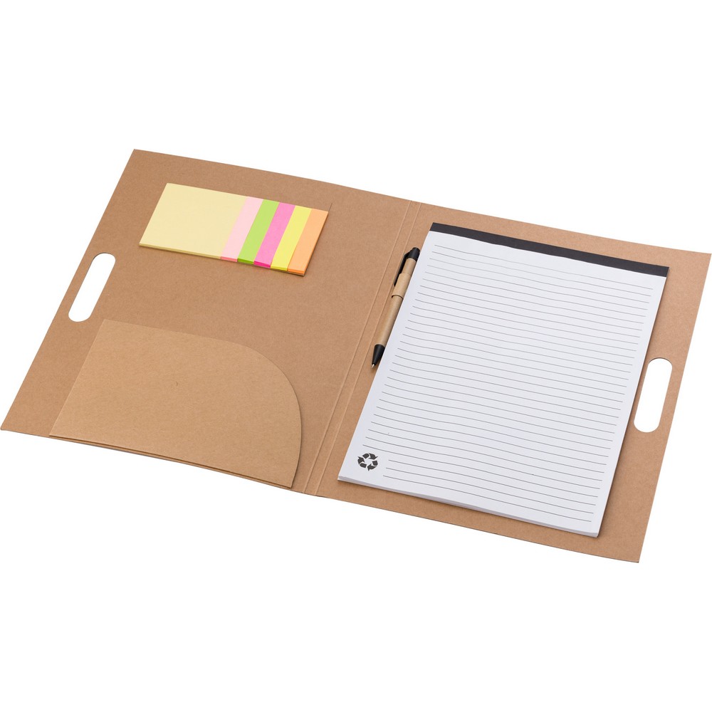 Teczka konferencyjna ok. A4 z notatnikiem, karteczki samoprzylepne, długopis Neutralny V2814-00 (1)
