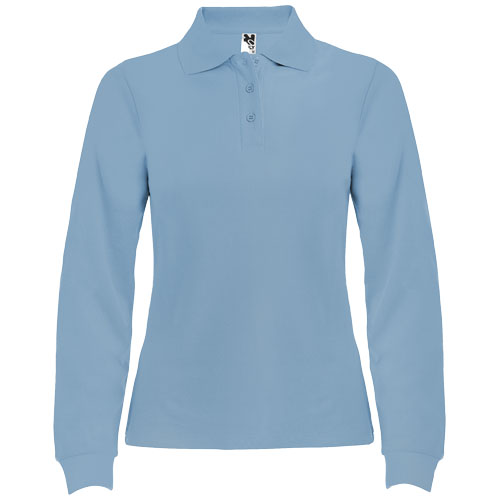 Estrella koszulka damska polo z długim rękawem Błękitny R66362H5 