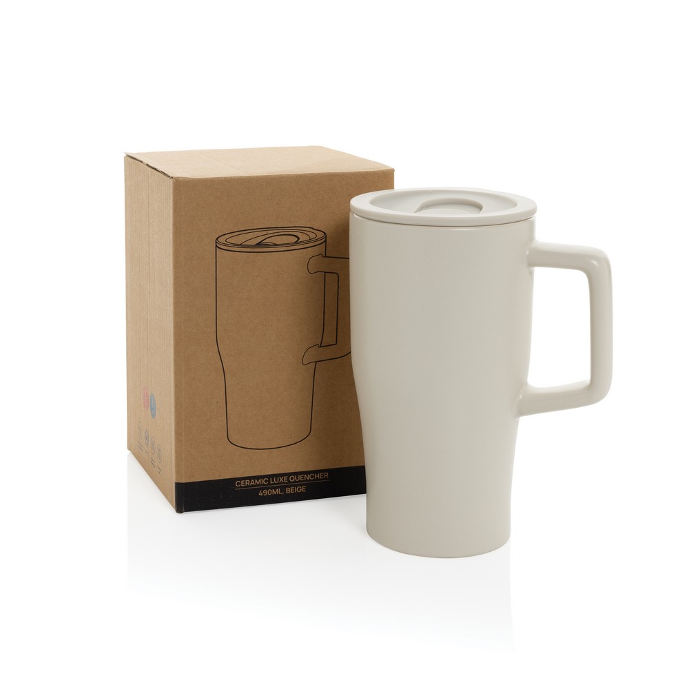 Ceramiczny kubek podrożny 490 ml Szary P437.2219 (9)