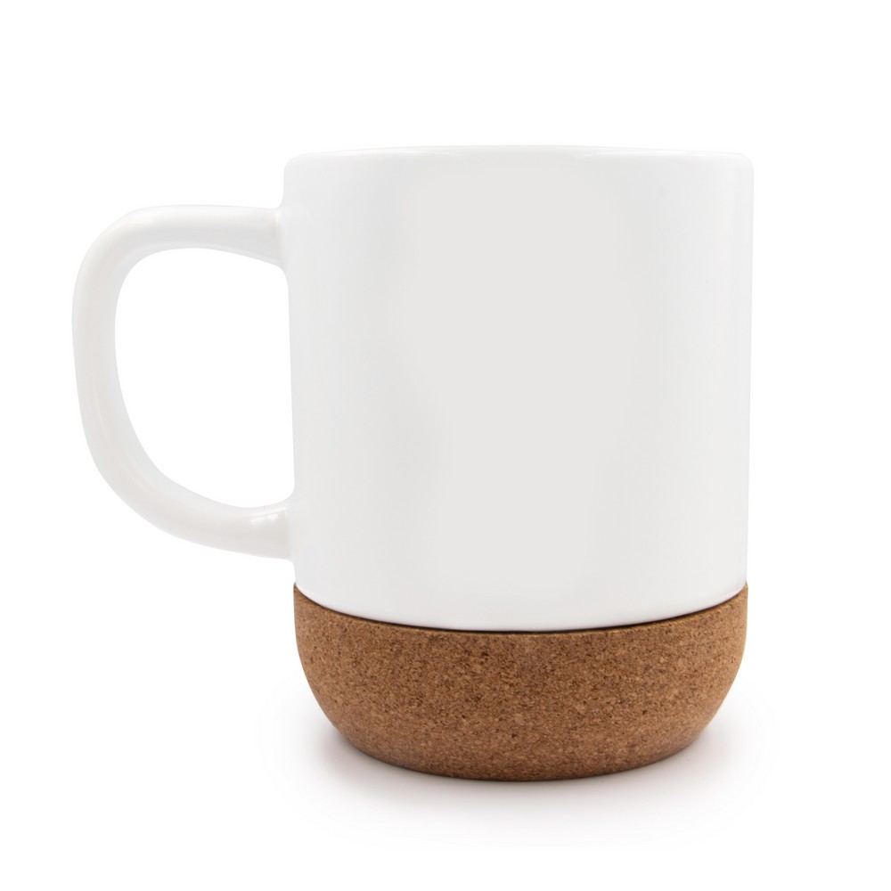Kubek ceramiczny 370 ml z korkowym elementem | Kate Biały V8297-02 (8)