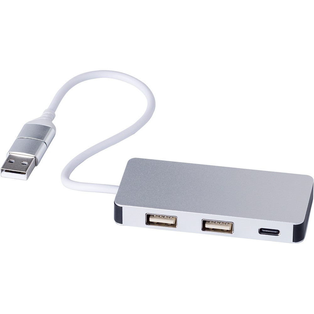 Hub USB i USB typu C Srebrny V1689-32 