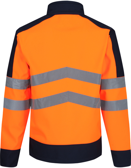 Kurtka Softshell Wodoodporna Oddychająca Hi-Vis - Orange & Navy Orange RG625-571902 (2)
