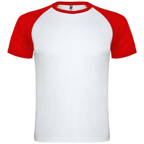 Indianapolis sportowa koszulka unisex z krótkim rękawem Biały-Czerwony R66508X1 