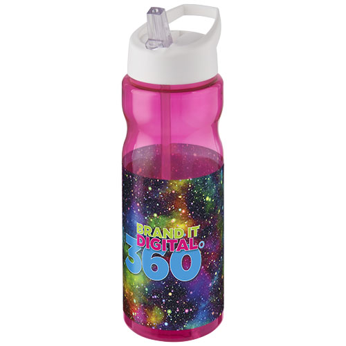 Bidon H2O Base® o pojemności 650 ml z wieczkiem z słomką Magenta-Biały 21004945 (1)