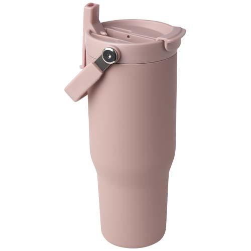 Kubek Bronx o pojemności 900 ml, z izolacją próżniową, wykonany ze recyklingowanej stali nierdzewnej z certyfikatem RCS i z miedzi, z wielofukncyjną zakrętką Przygaszony róż 10086440 (4)