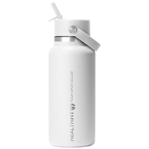 Hydro Flask Wide Mouth 946 ml – termoizolowana butelka na wodę ze stali nierdzewnej, z nakrętką ze słomką Biały 10099201 (2)