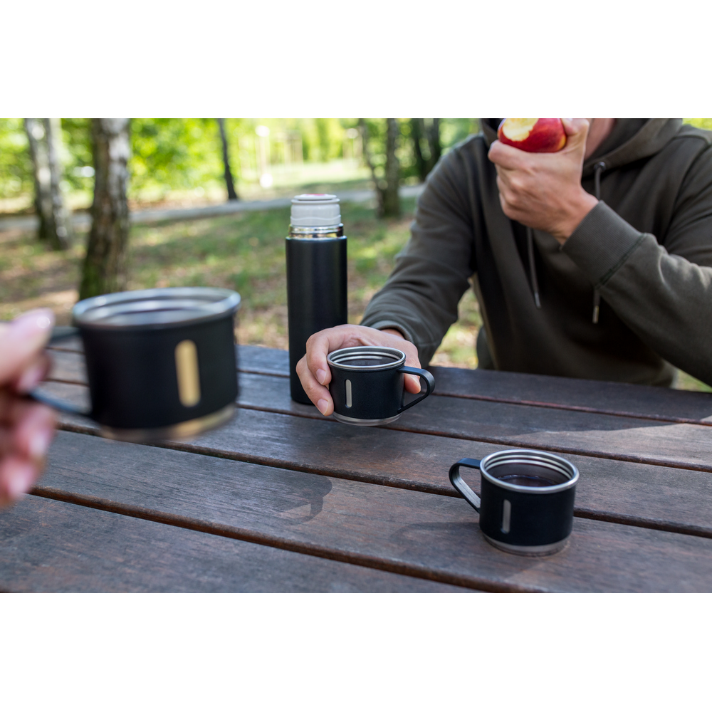 Termos 420 ml i 3 kubki 150 ml | Quavean Czarny VA117-03 (11)