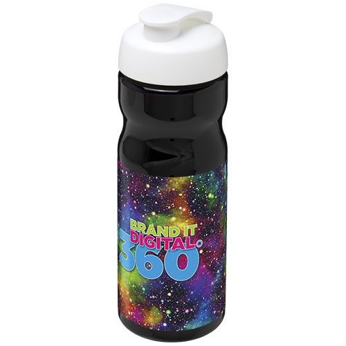 Bidon H2O Base® o pojemności 650 ml z wieczkiem zaciskowym Czarny-Biały 21004512 (1)
