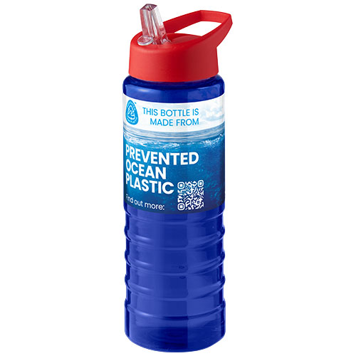 H2O Active® Eco Treble bidon z pokrywką z tutką o pojemności 750 ml  Niebieski-Czerwony 21048210 (1)