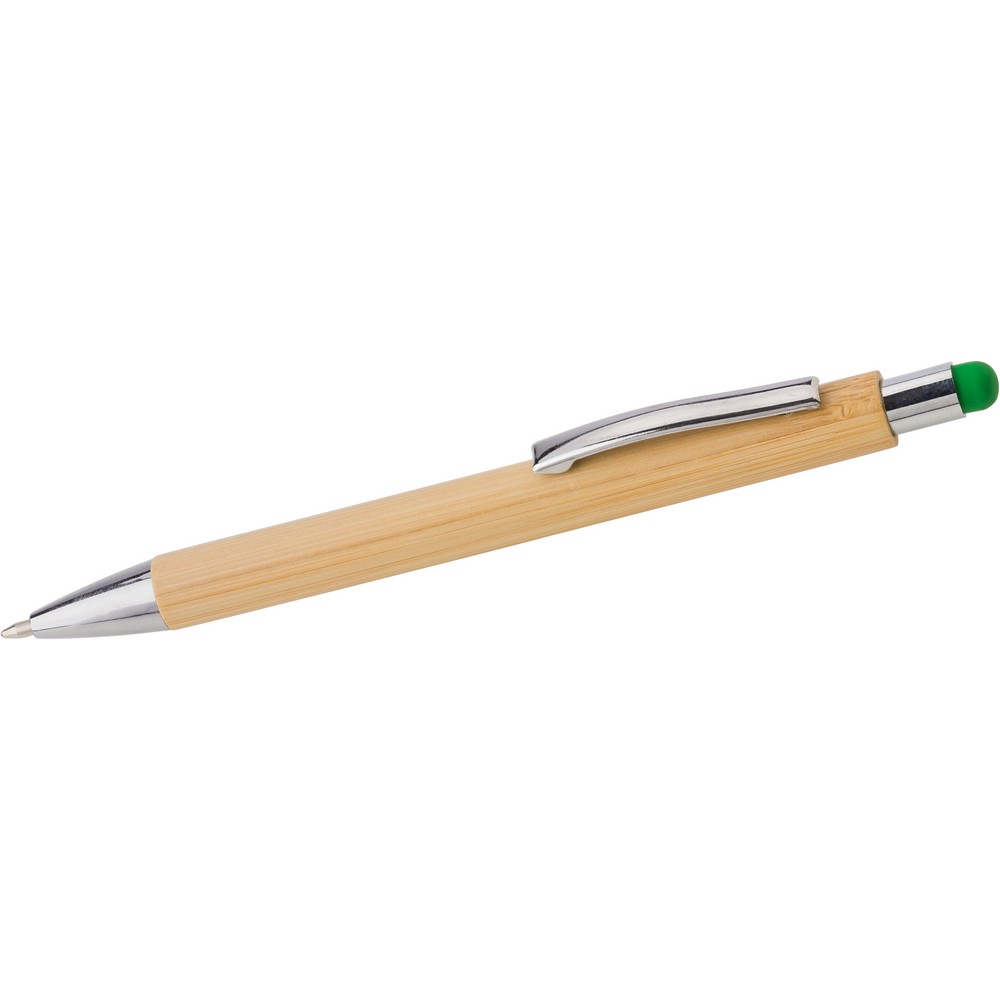 Bambusowy długopis, touch pen Zielony V9335-06 