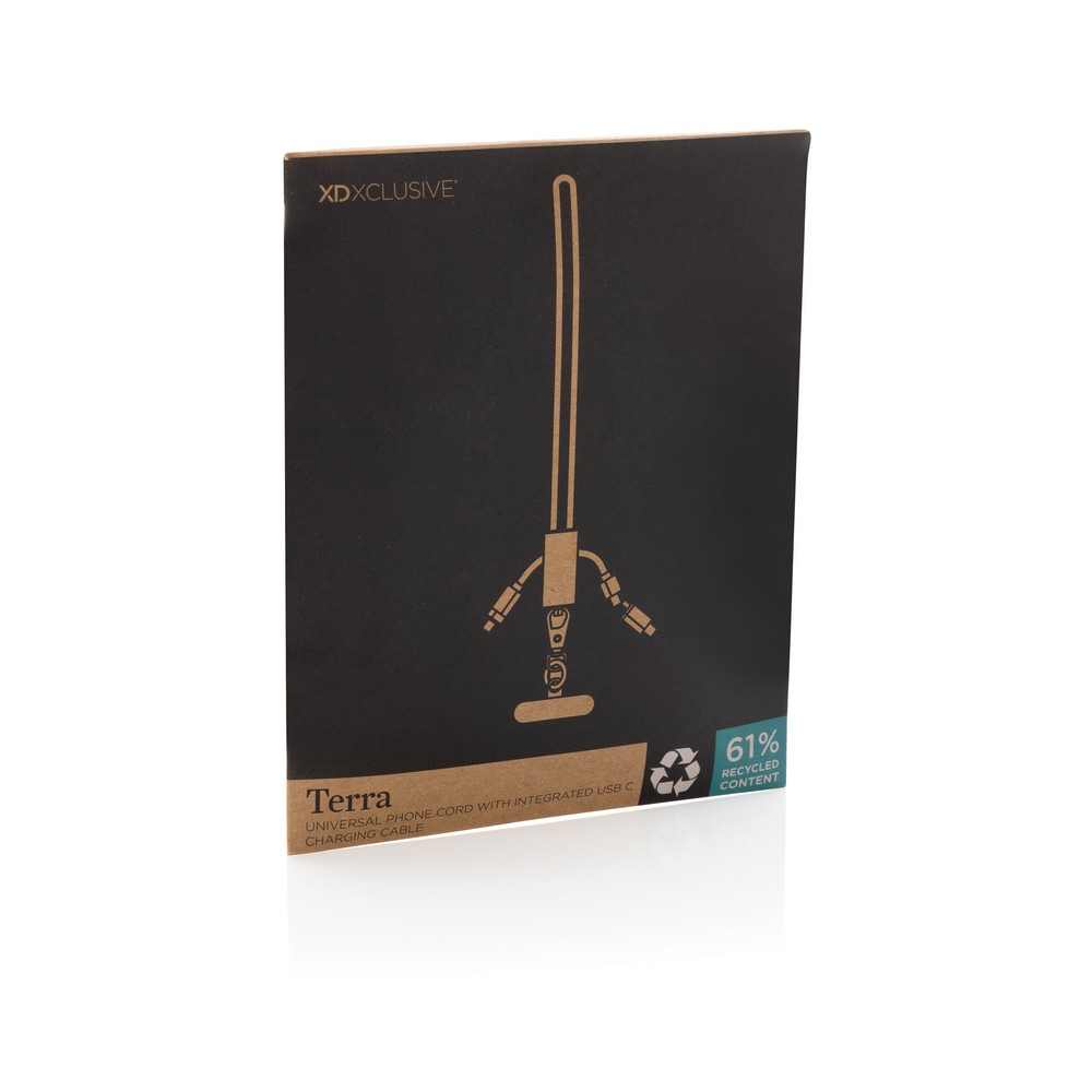 Kabel do ładowania 2 w 1, smycz na telefon Terra Szary P302.5402 (12)