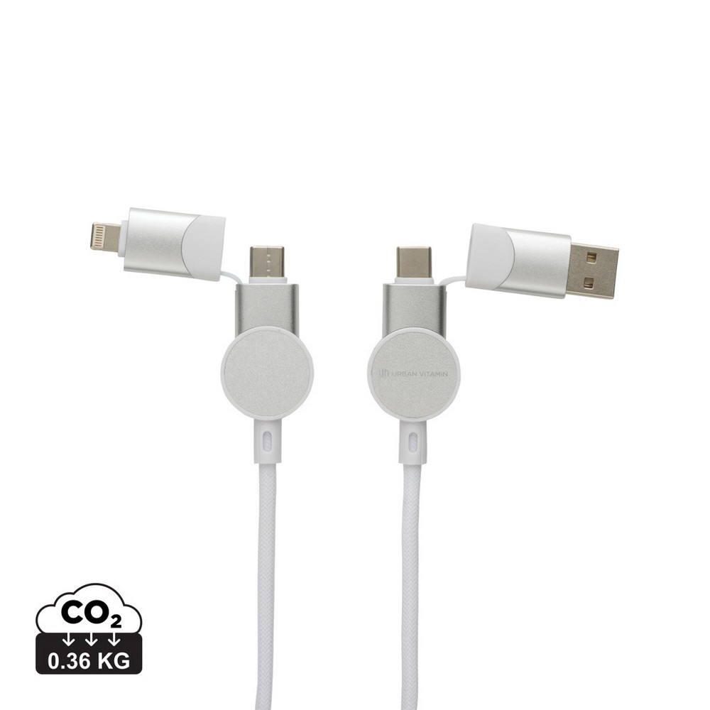 Kabel do ładowania 6 w 1 45W Urban Vitamin Oakland Biały P302.703 (11)