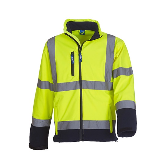 Kurtka Klasyczna Softshell Hi-Vis Wodoodporna Oddychająca Hi-Vis Yellow YK09-601026 