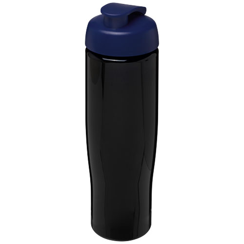 Bidon H2O Tempo® o pojemności 700 ml z wieczkiem zaciskowym Czarny-Niebieski 21004013 