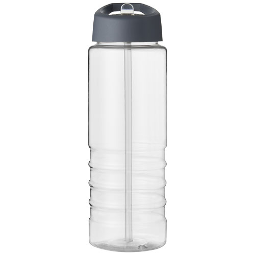 Bidon H2O Treble o pojemności 750 ml z wieczkiem z dzióbkiem Przezroczysty-Burzowy szary 21087714 (2)