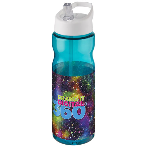 Bidon H2O Base® o pojemności 650 ml z wieczkiem z słomką Turkusowy niebieski-Biały 21004956 (1)