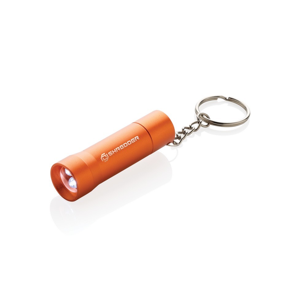 Brelok do kluczy z aluminium z recyklingu, latarka Flash Pomarańczowy P514.0408 (5)