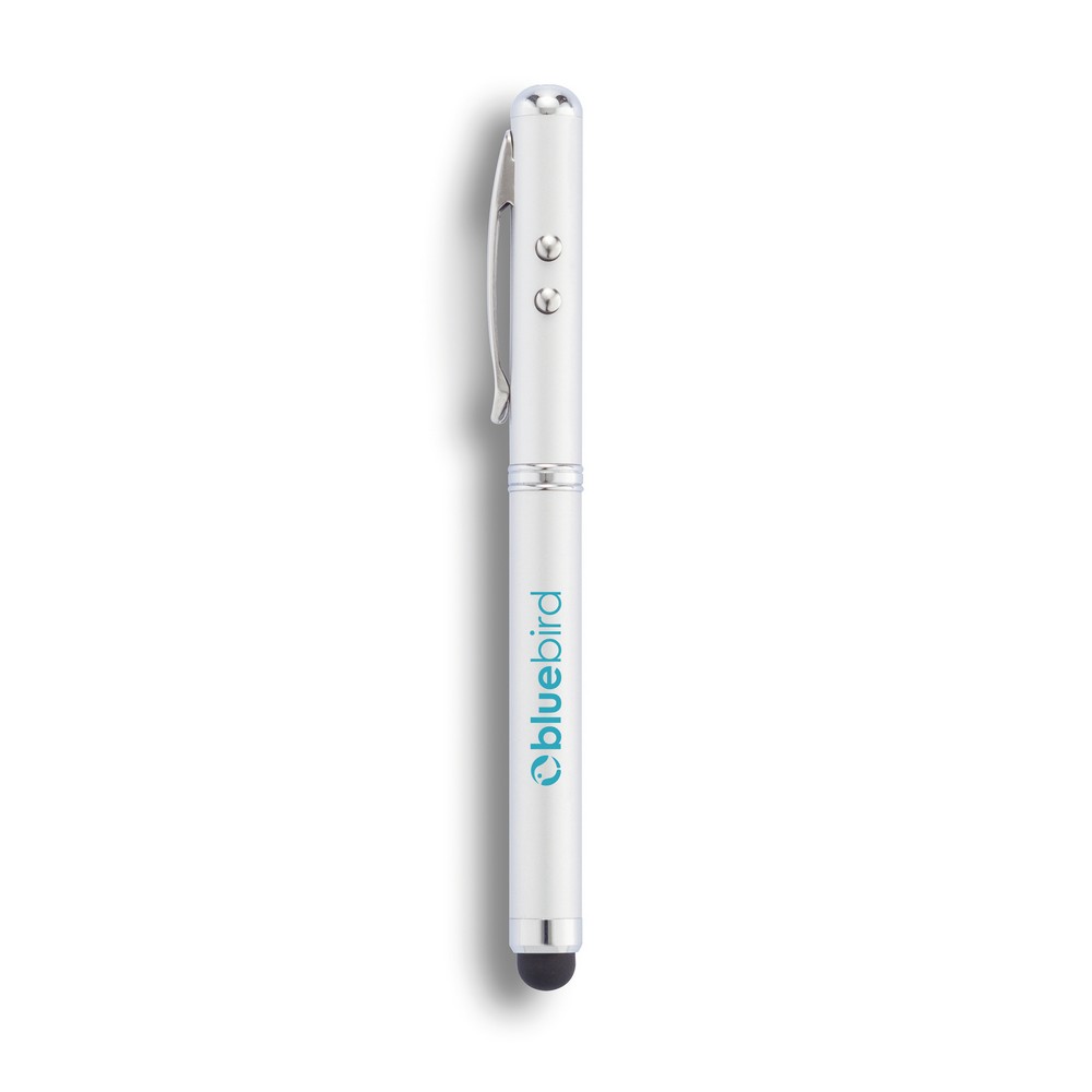 Długopis 4 w 1, touch pen, wskaźnik laserowy, latarka Srebrny P327.102 (6)