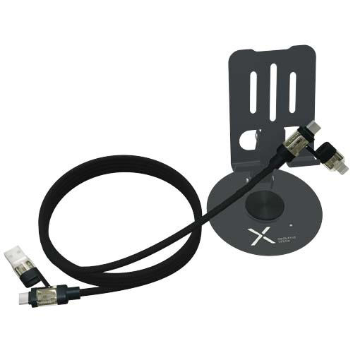 SCX.design O34 stojak na telefon 360° z kablem ładującym 4 w 1 o mocy 240 W Metaliczny grafitowy 1PX22682 (4)