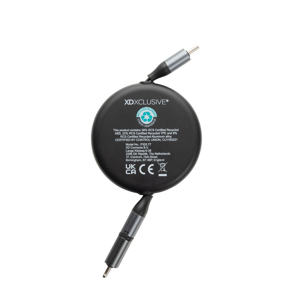 Zwijany kabel do ładowania 240W Terra Black P302.7701 (5)