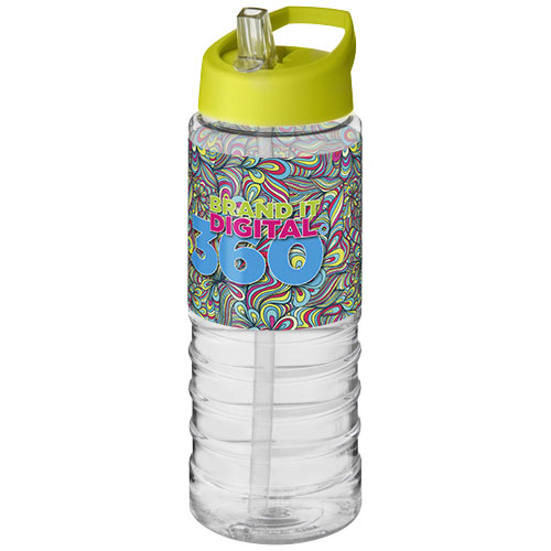 Bidon H2O Treble o pojemności 750 ml z wieczkiem z dzióbkiem Przezroczysty-Limonkowy 21087708 (1)