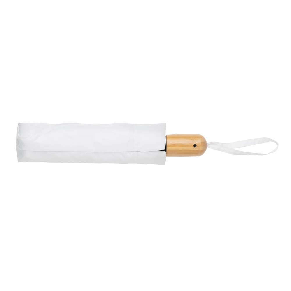 Bambusowy parasol automatyczny 21" AWARE™ RPET Biały P850.613 (5)