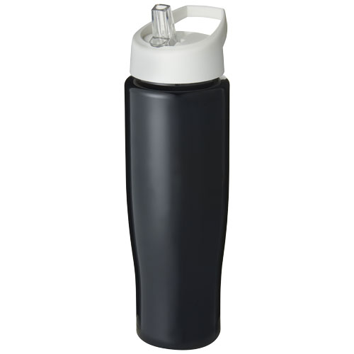 Bidon H2O Tempo® o pojemności 700 ml z wieczkiem z słomką Czarny-Biały 21004409 