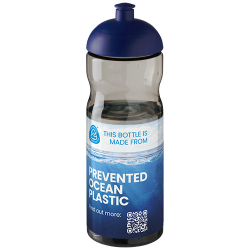Bidon H2O Eco o pojemności 650 ml z wypukłym wieczkiem Węgiel drzewny-Królewski niebieski 21009802 (1)