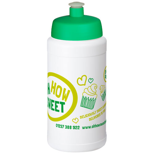 Bidon Baseline® Plus o pojemności 500 ml z wieczkiem sportowym Biały-Zielony 21068806 (1)