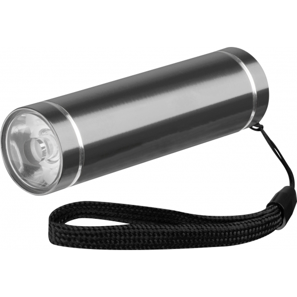Latarka z aluminium z recyklingu UTRECHT Ciemnoszary 410477 