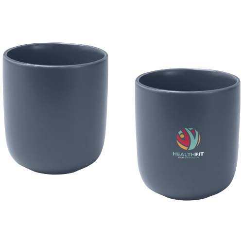 Male kubki ceramiczne o pojemności 200 ml - zestaw 2 sztuk Szaroniebieski 12639955 (1)