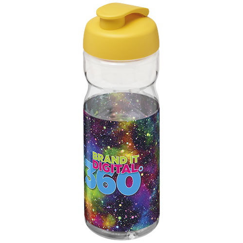Bidon H2O Base® o pojemności 650 ml z wieczkiem zaciskowym Przezroczysty-Żółty 21004510 (1)