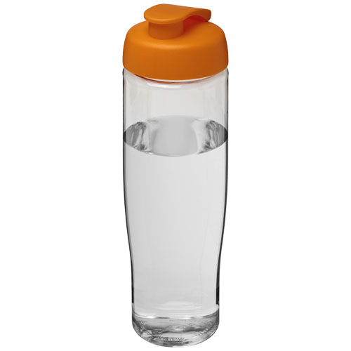Bidon H2O Tempo® o pojemności 700 ml z wieczkiem zaciskowym Przezroczysty-Pomarańczowy 21004007 