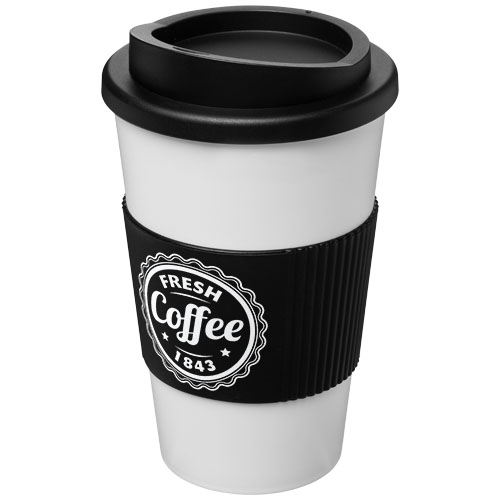 Kubek termiczny z serii Americano® o pojemności 350 ml z uchwytem Biały-Czarny 21000208 (1)