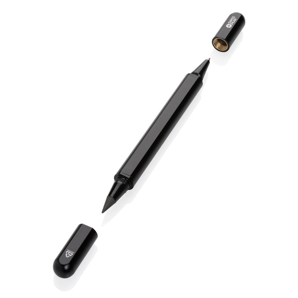 Długopis 2 w 1 Swiss Peak Storm, aluminium z recyklingu Czarny P611.251 