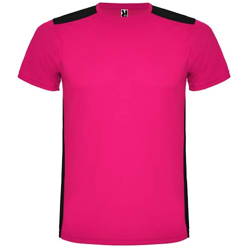 Detroit sportowa koszulka unisex z krótkim rękawem Fuksja-Czarny R66529C1 