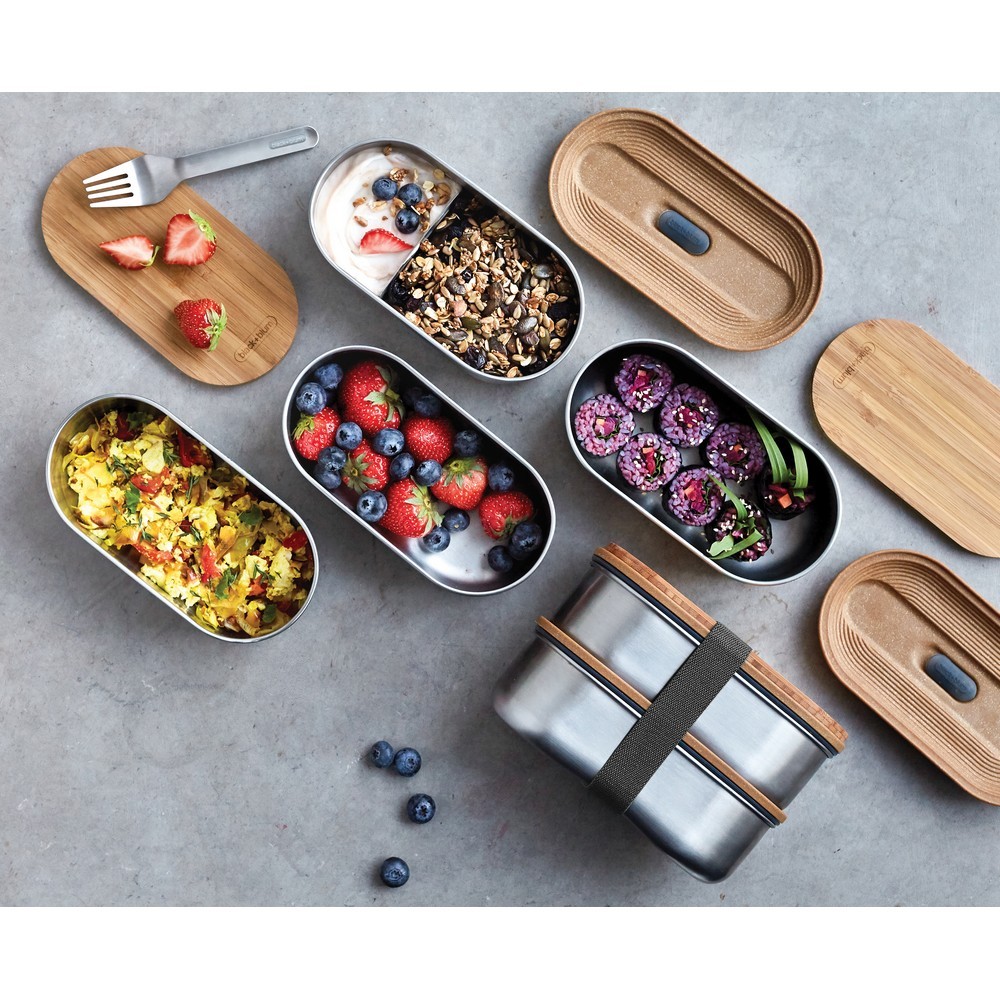 Lunchbox, pudełko śniadaniowe Black+Blum Double Bento Grey P439.2002 (15)