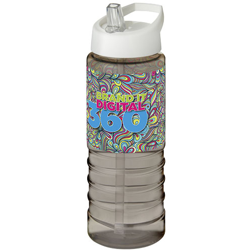 Bidon H2O Treble o pojemności 750 ml z wieczkiem z dzióbkiem Węgiel drzewny-Biały 21087703 (1)