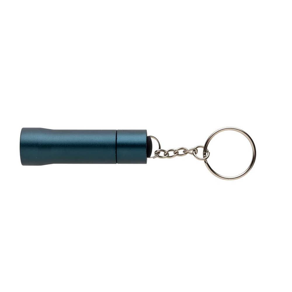Brelok do kluczy z aluminium z recyklingu, latarka Flash Niebieski P514.0405 (1)