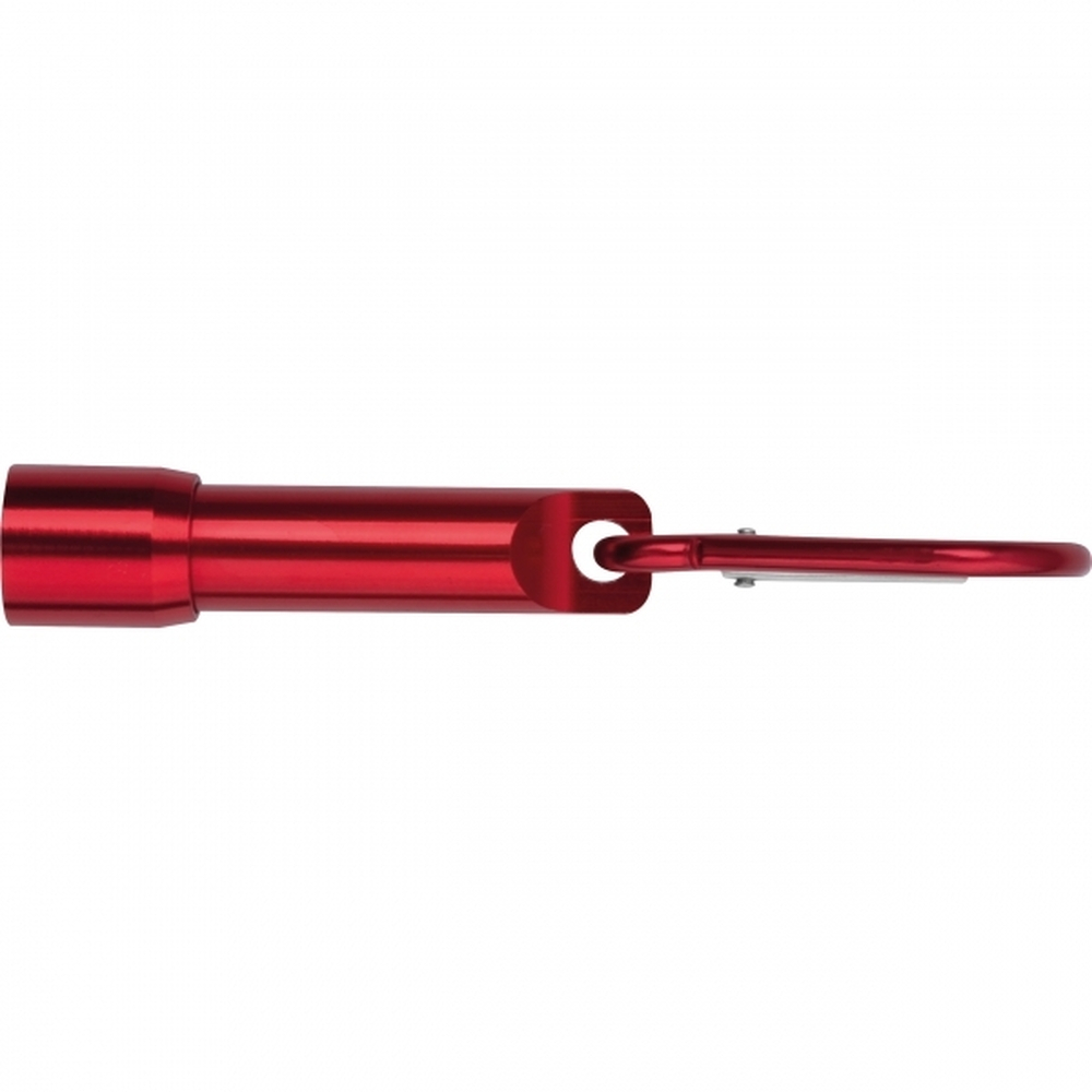 Mini latarka z aluminium z recyklingu BERGAMO Czerwony 529305 (3)