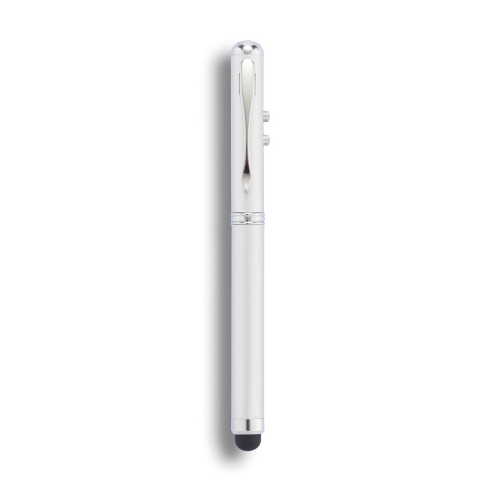 Długopis 4 w 1, touch pen, wskaźnik laserowy, latarka Srebrny P327.102 (1)