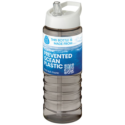 H2O Active® Eco Treble bidon z pokrywką z tutką o pojemności 750 ml  Węgiel drzewny-Biały 21048201 (1)