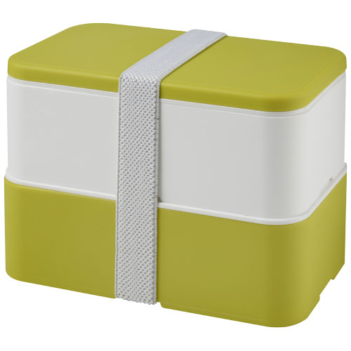 MIYO dwupoziomowe pudełko na lunch Limonkowy-Biały-Biały 22040163 
