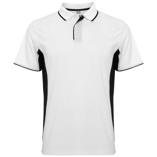 Montmelo koszulka polo unisex z krótkim rękawem Biały-Czarny R04218R1 