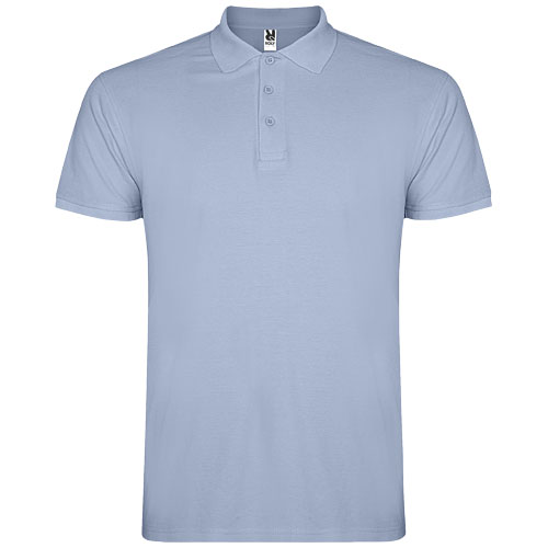 Star koszulka męska polo z krótkim rękawem Błękit zen R66381W0 