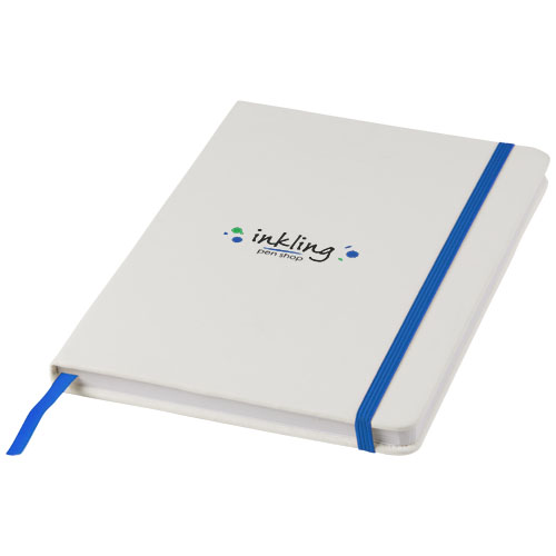 Biały notes A5 Spectrum z kolorowym paskiem Biały-Królewski niebieski 10713501 (1)