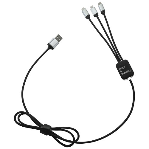 Kabel z podświetlonym logo 3w1 - SCX.design C17 Czarny-Biały 2PX00390 (4)