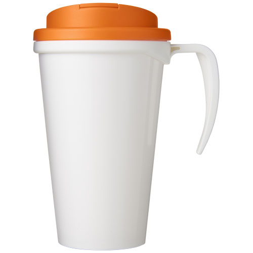 Kubek Brite-Americano® 350 ml z wieczkiem zapobiegającym rozchlapaniu Biały-Pomarańczowy 21042010 (2)